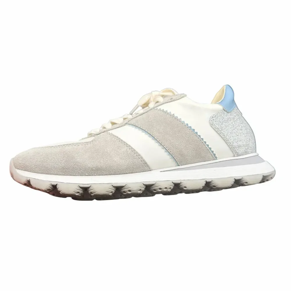 Geox D Spherica VSeries Sneakers White Grey Silver US 10 glitter heel